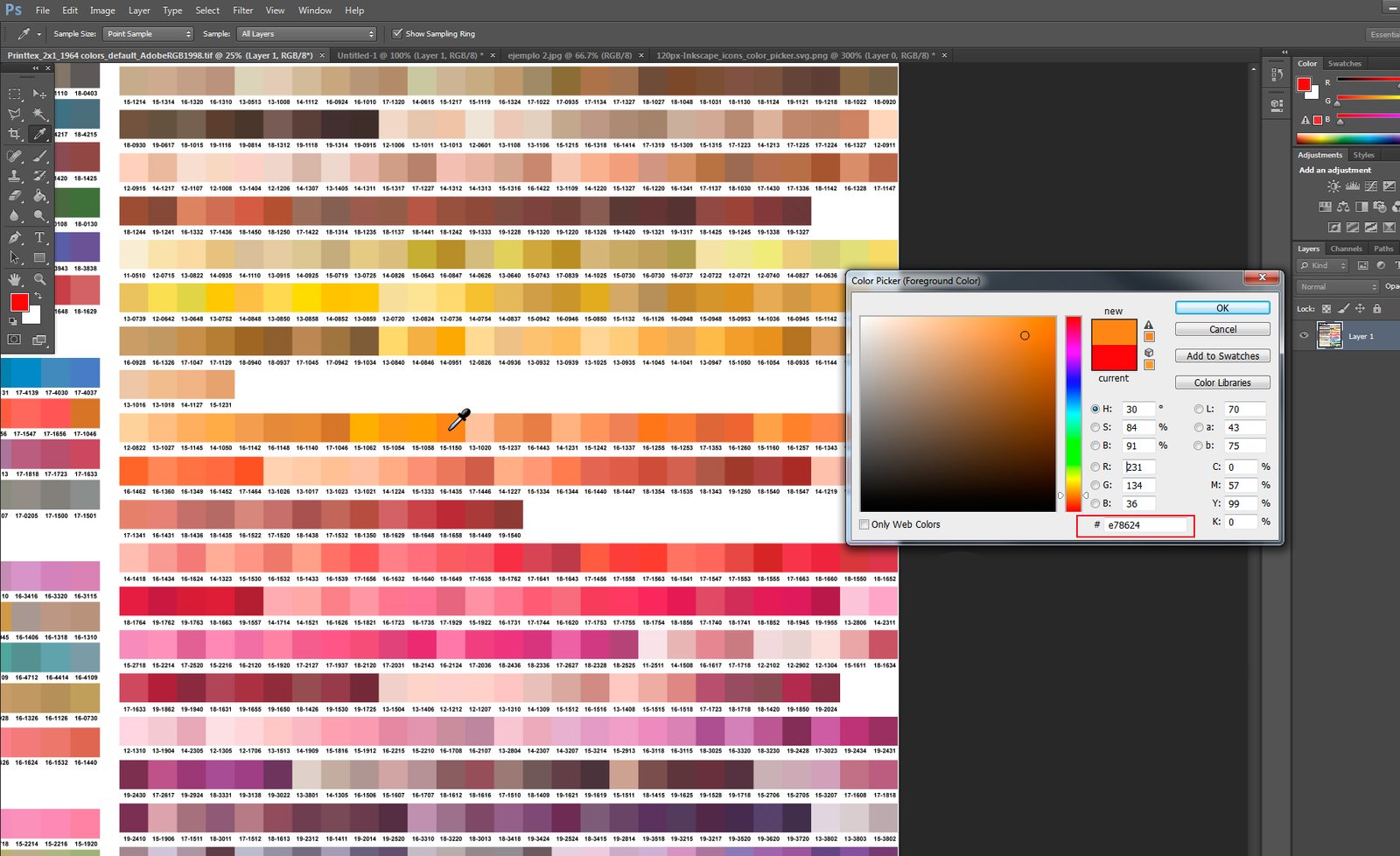 Como usar una tabla de colores